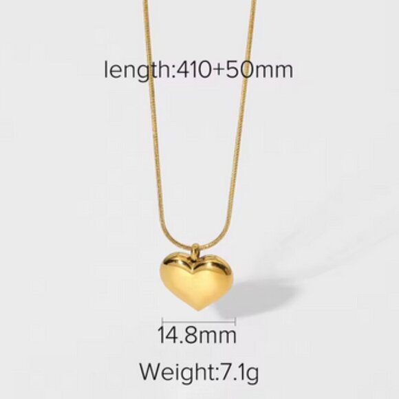 Beautiful Stainless Steel 3D Silver Heart Pendant 18" to 20" Adjustable - Picture 6 of 6